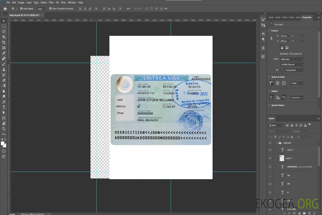 Visa ERYTHRÉE template Visa ERYTHRÉE template